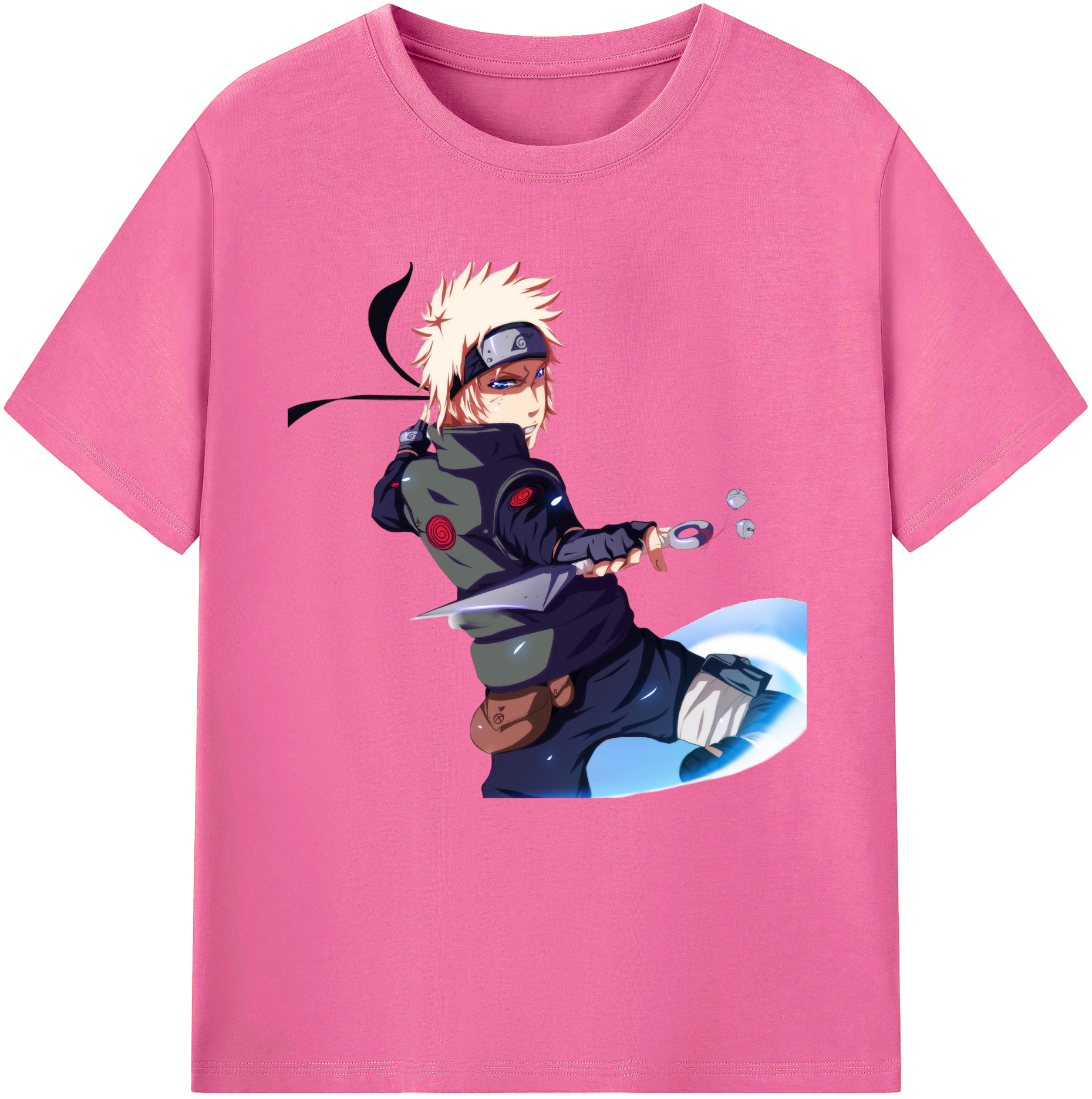 （画像用） NARUTO -ナルト- 波風 ミナト Namikaze Minato レディースカジュアルプリントTシャツ（綿100％）